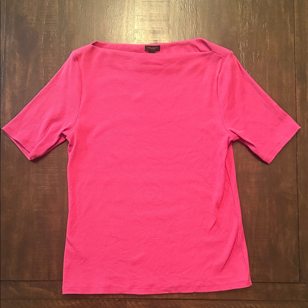 Ann Taylor Factory Pink Short Sleeve Blouse